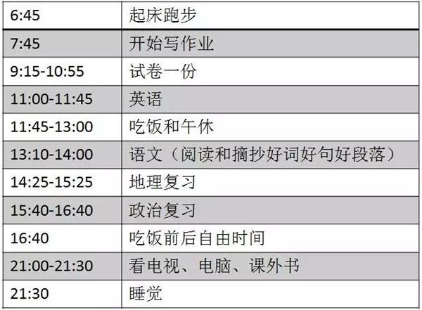 暑假學(xué)習(xí)計(jì)劃表模板二