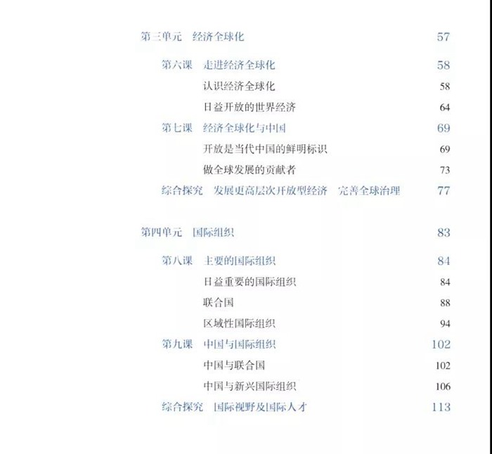 部編版高中思想政治選擇性必修1課本目錄,當代國際政治與經(jīng)濟教材目錄