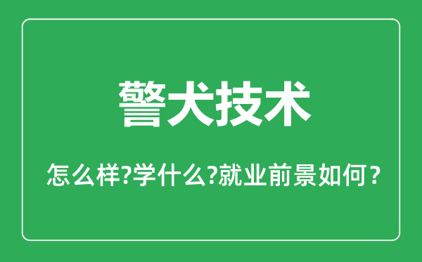 警犬技術專業(yè)怎么樣,警犬技術專業(yè)主要學什么,就業(yè)前景怎么樣