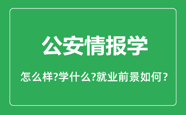 公安情報學專業(yè)怎么樣,公安情報學專業(yè)主要學什么,就業(yè)前景怎么樣