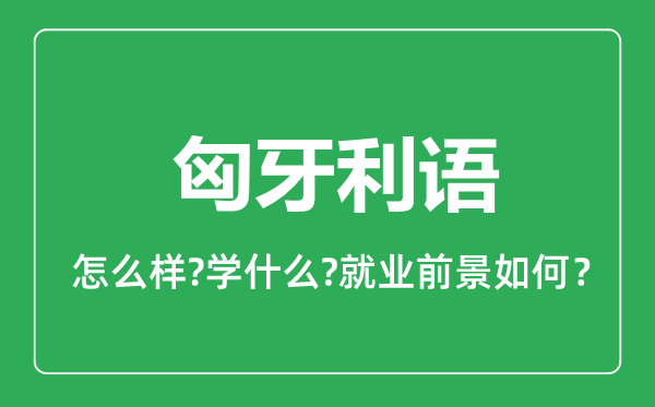 匈牙利語專業(yè)怎么樣,匈牙利語專業(yè)主要學(xué)什么,就業(yè)前景怎么樣