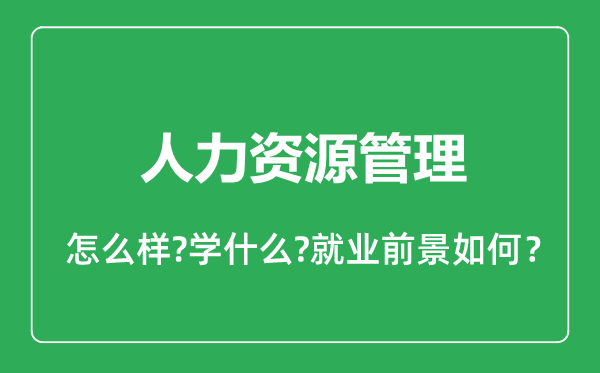 人力資源管理專業(yè)怎么樣,人力資源管理專業(yè)就業(yè)方向及前景分析