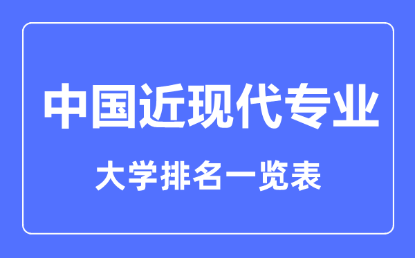 2023年全國(guó)中國(guó)近現(xiàn)代專業(yè)大學(xué)排名一覽表