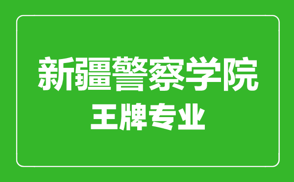新疆警察學(xué)院王牌專業(yè)有哪些,新疆警察學(xué)院最好的專業(yè)是什么
