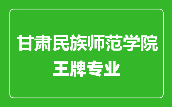 甘肅民族師范學(xué)院王牌專業(yè)有哪些, 甘肅民族師范學(xué)院最好的專業(yè)是什么