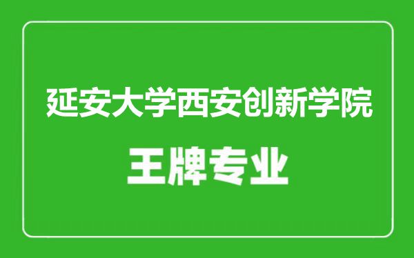 延安大學(xué)西安創(chuàng)新學(xué)院王牌專業(yè)有哪些,延安大學(xué)西安創(chuàng)新學(xué)院最好的專業(yè)是什么