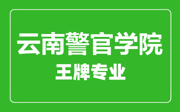 云南警官學(xué)院王牌專業(yè)有哪些,云南警官學(xué)院最好的專業(yè)是什么