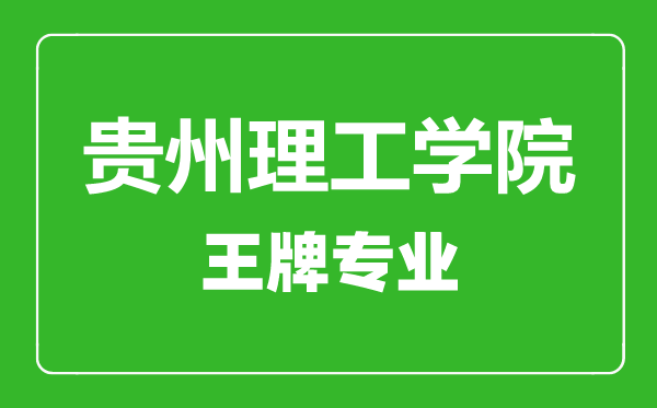 貴州理工學(xué)院王牌專業(yè)有哪些,貴州理工學(xué)院最好的專業(yè)是什么