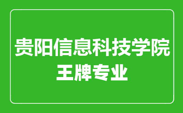貴陽信息科技學院王牌專業(yè)有哪些,貴陽信息科技學院最好的專業(yè)是什么