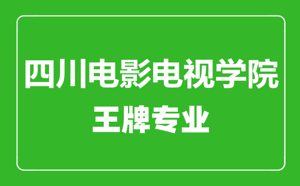 四川電影電視學(xué)院王牌專業(yè)有哪些,四川電影電視學(xué)院最好的專業(yè)是什么