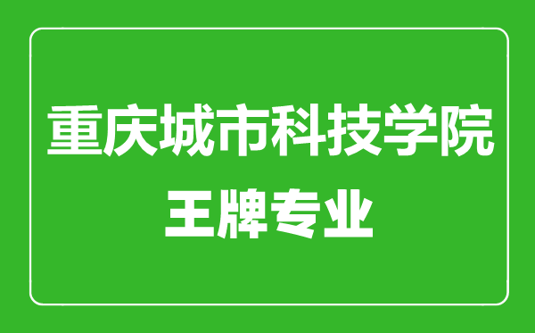 重慶城市科技學院王牌專業(yè)有哪些,重慶城市科技學院最好的專業(yè)是什么