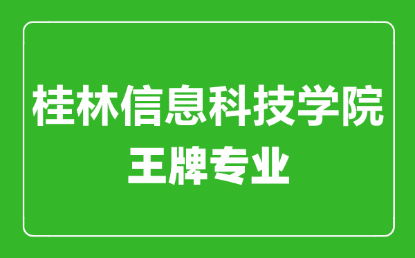 桂林信息科技學(xué)院王牌專業(yè)有哪些,桂林信息科技學(xué)院最好的專業(yè)是什么