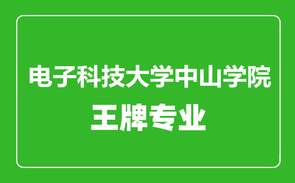 電子科技大學(xué)中山學(xué)院王牌專業(yè)有哪些,電子科技大學(xué)中山學(xué)院最好的專業(yè)是什么