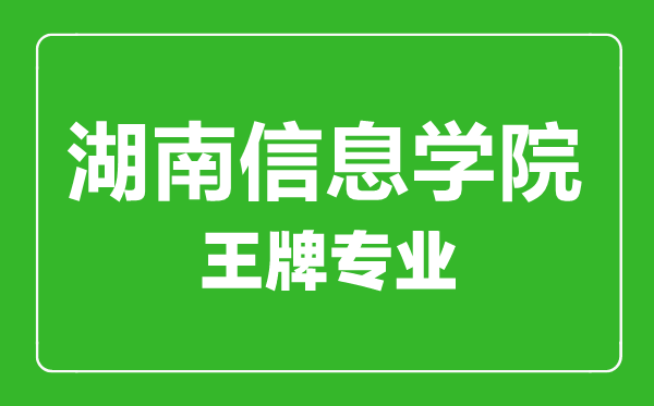 湖南信息學(xué)院王牌專業(yè)有哪些,湖南信息學(xué)院最好的專業(yè)是什么