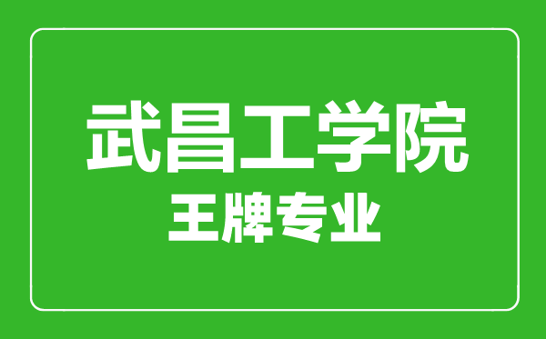 武昌工學(xué)院王牌專業(yè)有哪些,武昌工學(xué)院最好的專業(yè)是什么