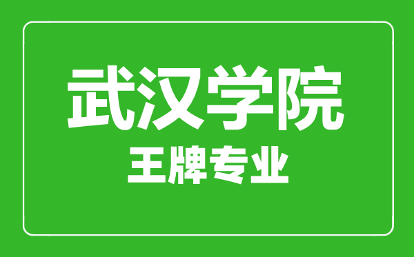 武漢學(xué)院王牌專業(yè)有哪些,武漢學(xué)院最好的專業(yè)是什么
