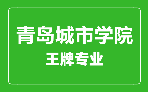 青島城市學院王牌專業(yè)有哪些,青島城市學院最好的專業(yè)是什么