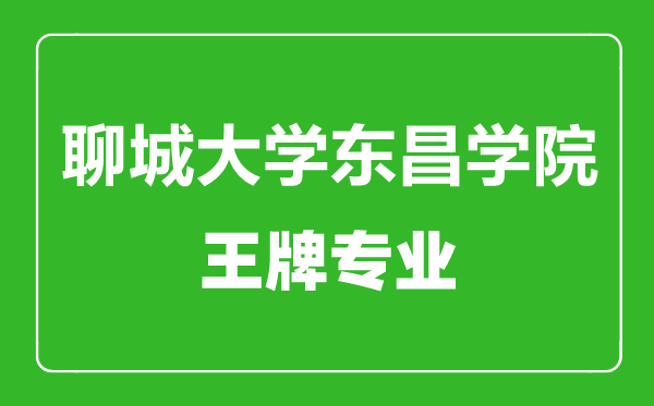聊城大學(xué)東昌學(xué)院王牌專業(yè)有哪些,聊城大學(xué)東昌學(xué)院最好的專業(yè)是什么