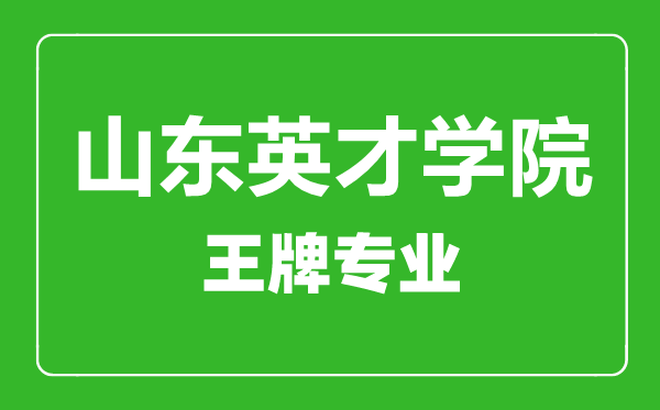 山東英才學(xué)院王牌專業(yè)有哪些,山東英才學(xué)院最好的專業(yè)是什么