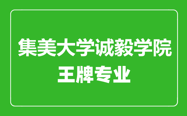 集美大學(xué)誠毅學(xué)院王牌專業(yè)有哪些,集美大學(xué)誠毅學(xué)院最好的專業(yè)是什么