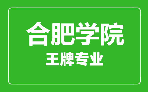 合肥學(xué)院王牌專業(yè)有哪些,合肥學(xué)院最好的專業(yè)是什么