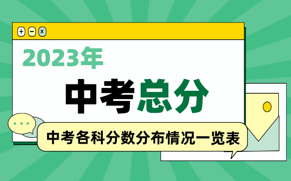 2023年中考總分是多少分,中考各科分數(shù)分布情況一覽表