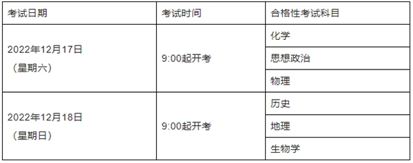 2023年上海各科會(huì)考時(shí)間安排一覽表