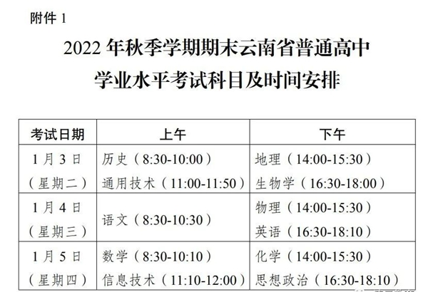 2023年云南省高中學(xué)考具體時間,云南各科會考什么時候