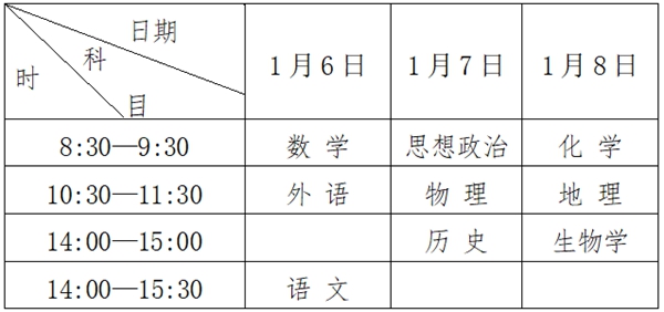 2023年黑龍江高中各科會(huì)考時(shí)間安排一覽表
