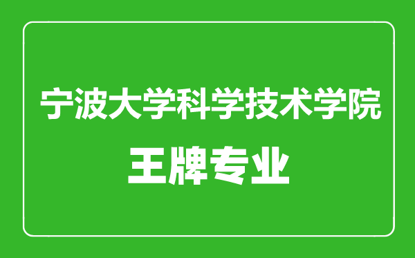 寧波大學(xué)科學(xué)技術(shù)學(xué)院王牌專業(yè)有哪些,寧波大學(xué)科學(xué)技術(shù)學(xué)院最好的專業(yè)是什么