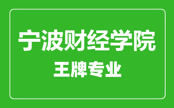 寧波財(cái)經(jīng)學(xué)院王牌專業(yè)有哪些,寧波財(cái)經(jīng)學(xué)院最好的專業(yè)是什么
