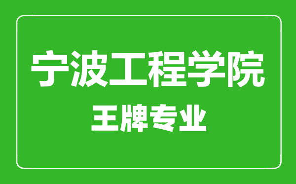 寧波工程學(xué)院王牌專業(yè)有哪些,寧波工程學(xué)院最好的專業(yè)是什么