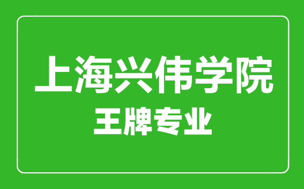 上海興偉學(xué)院王牌專業(yè)有哪些,上海興偉學(xué)院最好的專業(yè)是什么