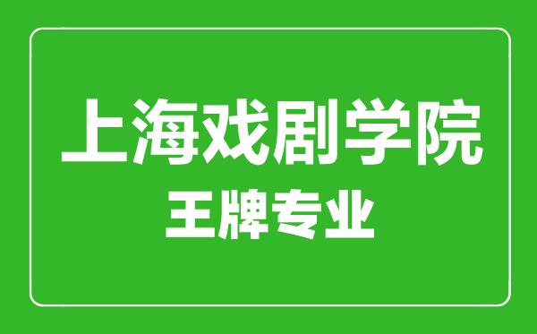 上海戲劇學(xué)院王牌專業(yè)有哪些,上海戲劇學(xué)院最好的專業(yè)是什么