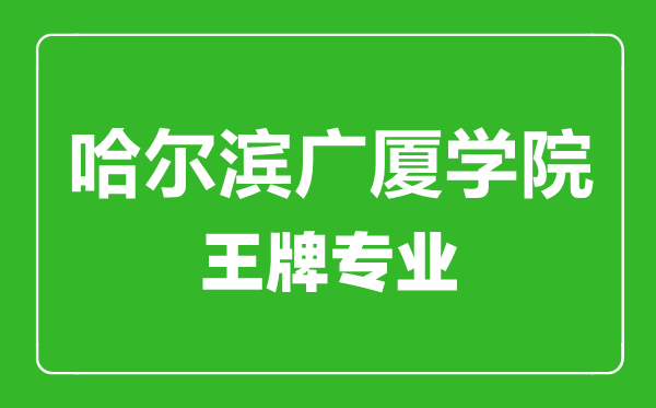 哈爾濱廣廈學(xué)院王牌專業(yè)有哪些,哈爾濱廣廈學(xué)院最好的專業(yè)是什么