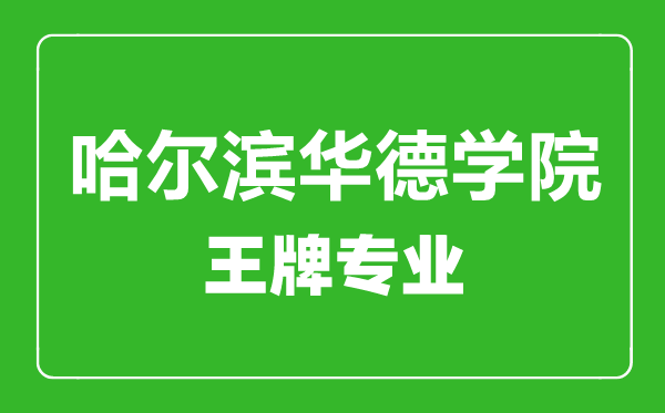 哈爾濱華德學(xué)院王牌專業(yè)有哪些,哈爾濱華德學(xué)院最好的專業(yè)是什么