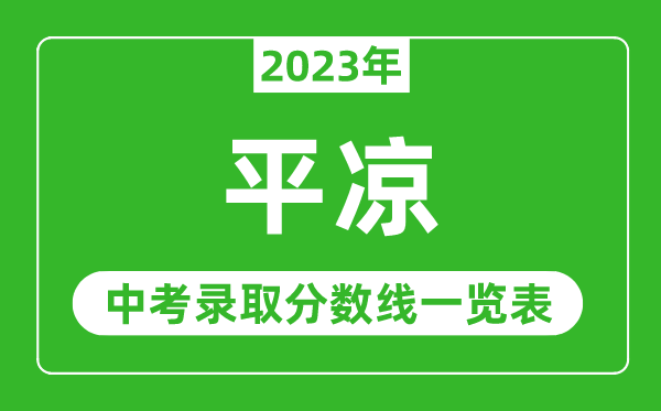 2023年平涼中考錄取分數(shù)線,平涼市各高中錄取分數(shù)線一覽表