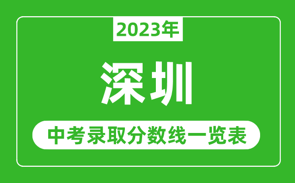 2023年深圳中考錄取分?jǐn)?shù)線,深圳市各高中錄取分?jǐn)?shù)線一覽表