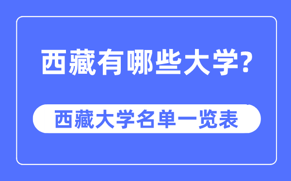 西藏有哪些大學(xué),西藏自治區(qū)大學(xué)名單一覽表