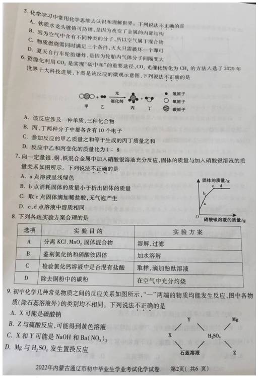 2023年通遼市中考化學(xué)試卷真題及答案