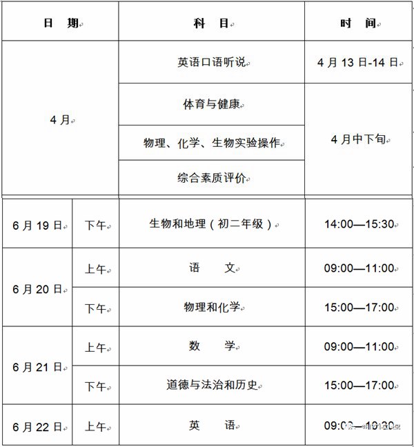 2023年湖北中考時間,湖北中考時間各科具體時間安排表
