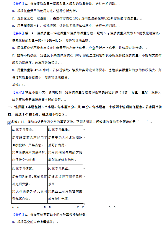 2023年煙臺(tái)市中考化學(xué)試卷真題及答案