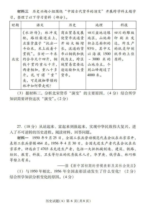 2023年濰坊市中考?xì)v史試卷真題及答案