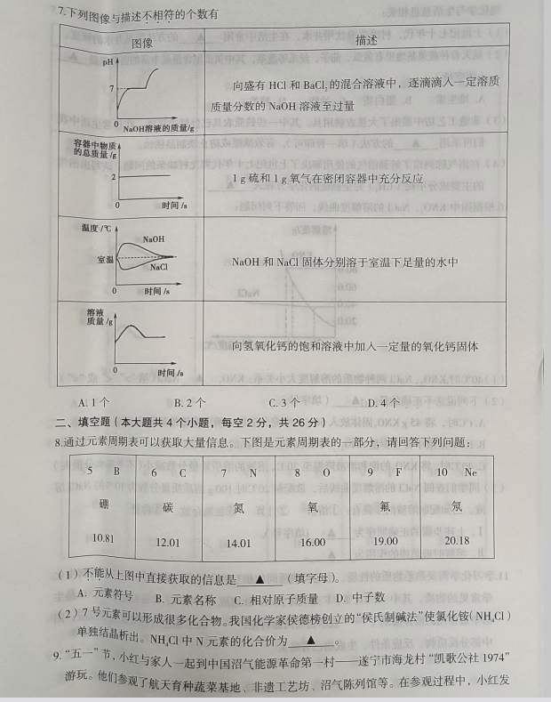 2023年遂寧市中考化學(xué)試卷真題及答案