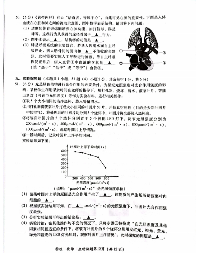 2023年瀘州市中考物理真題及答案