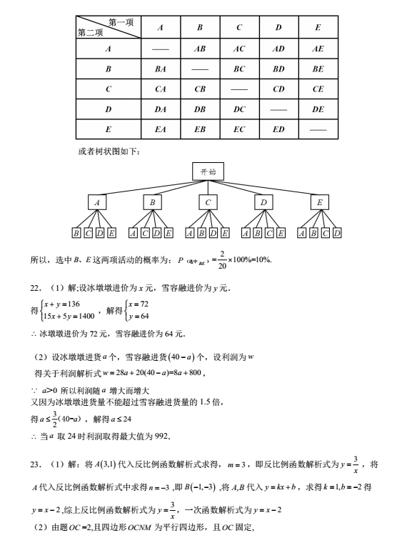2023年衡陽市中考數(shù)學試卷真題及答案