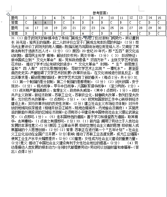 2023年衡陽市中考歷史試卷真題及答案