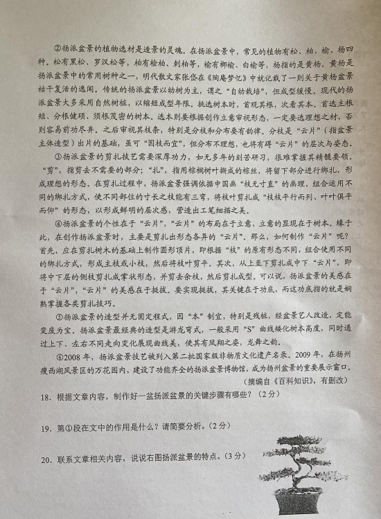 2023年云南中考語文試卷真題及答案