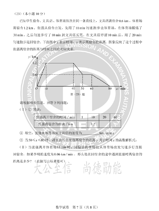 2023年天津中考數(shù)學試卷真題及答案