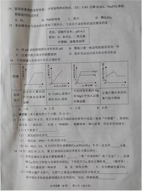 2023年重慶市中考語文試卷真題及答案